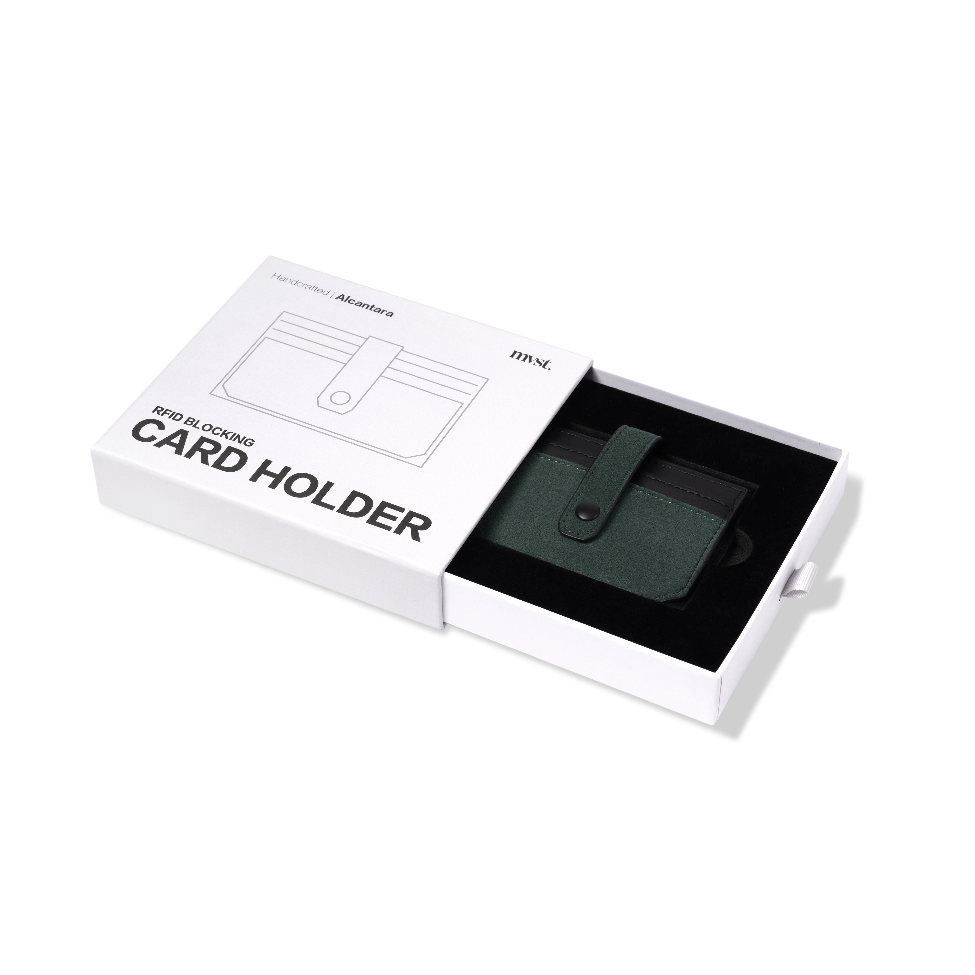 RFID-Blocking Alcantara Slim Wallet MVST#color_green