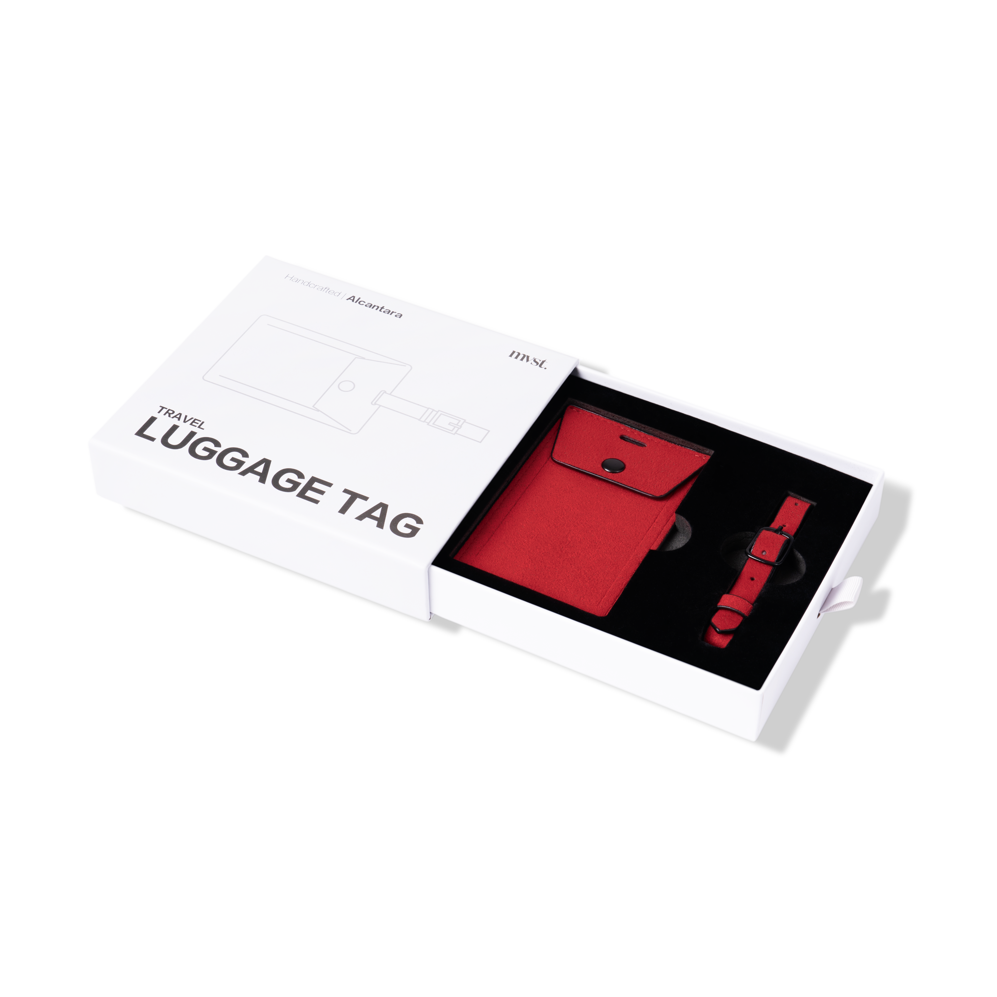 Alcantara Luggage Tag MVST#color_red