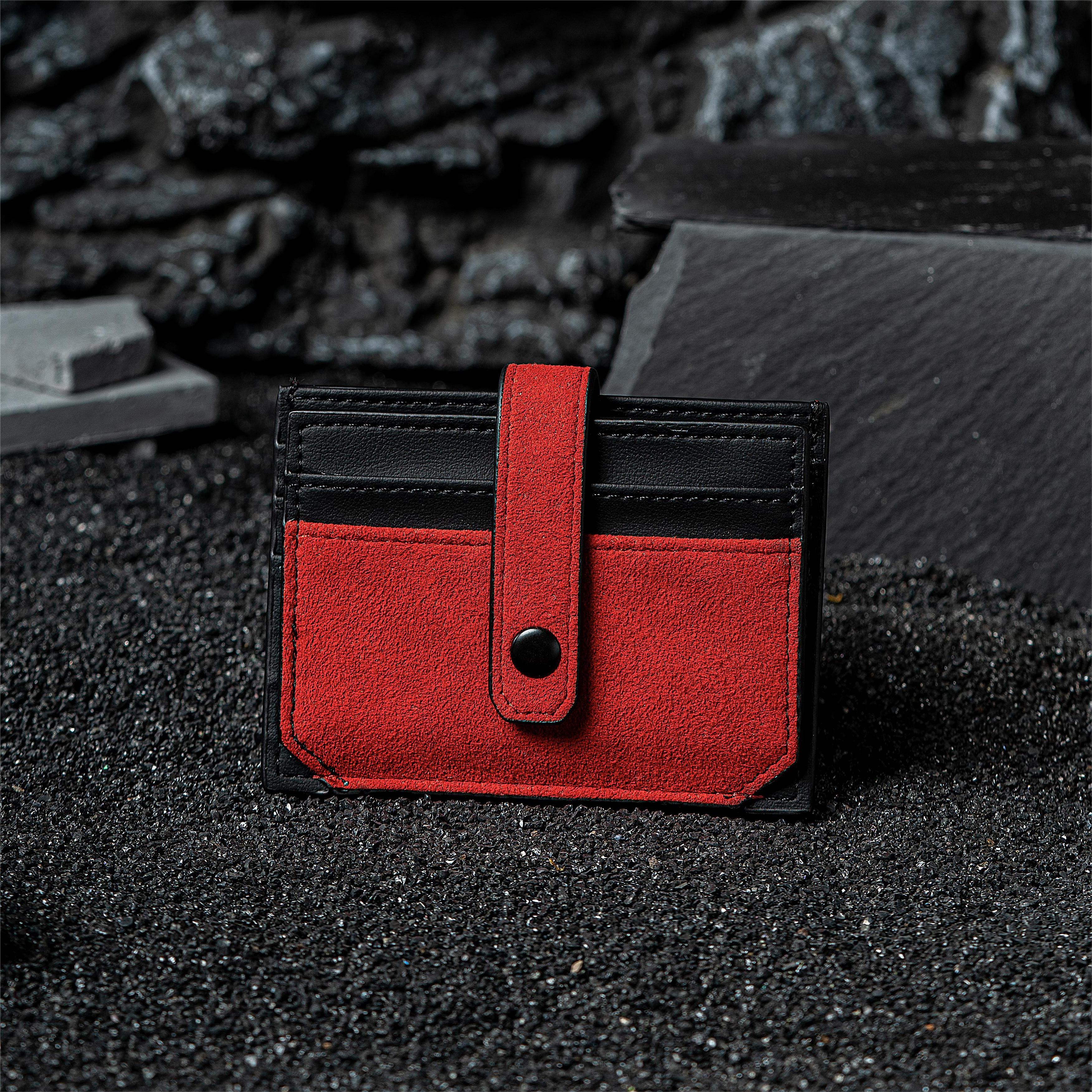 RFID-Blocking Alcantara Slim Wallet MVST#color_red