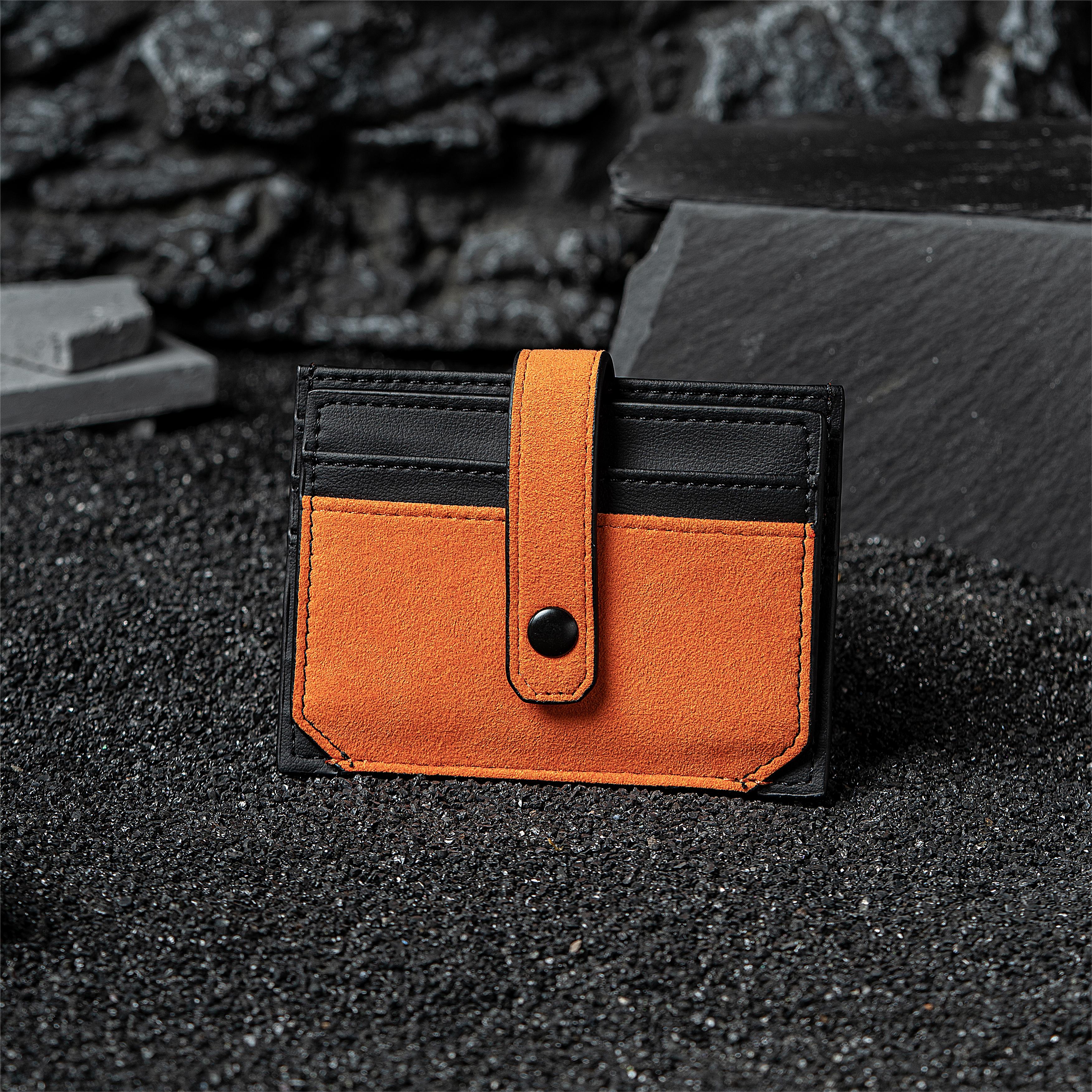 RFID-Blocking Alcantara Slim Wallet MVST#color_orange