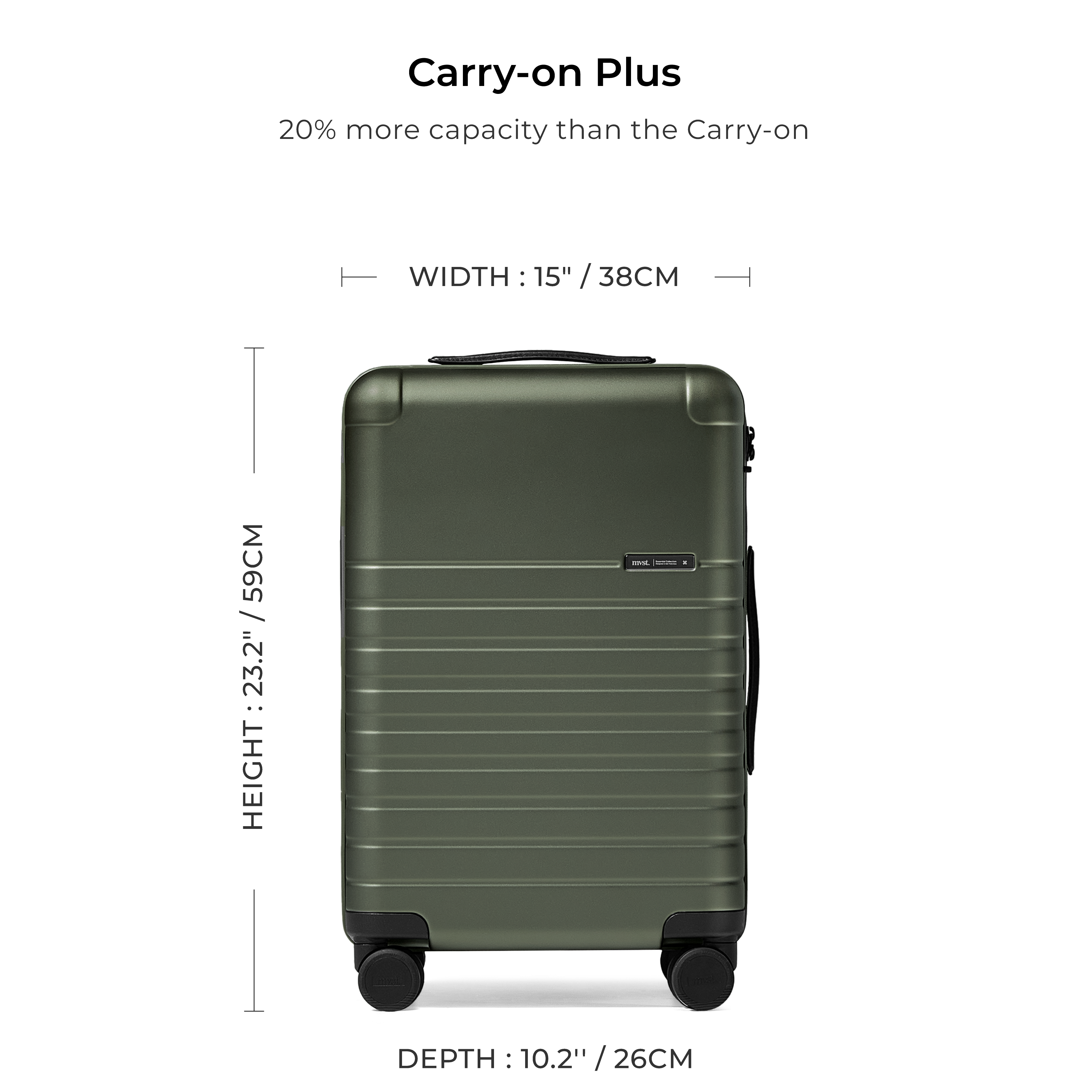 Essential Collection Suitcase Dark Olive Metallic MVST#size_Carry-On Plus