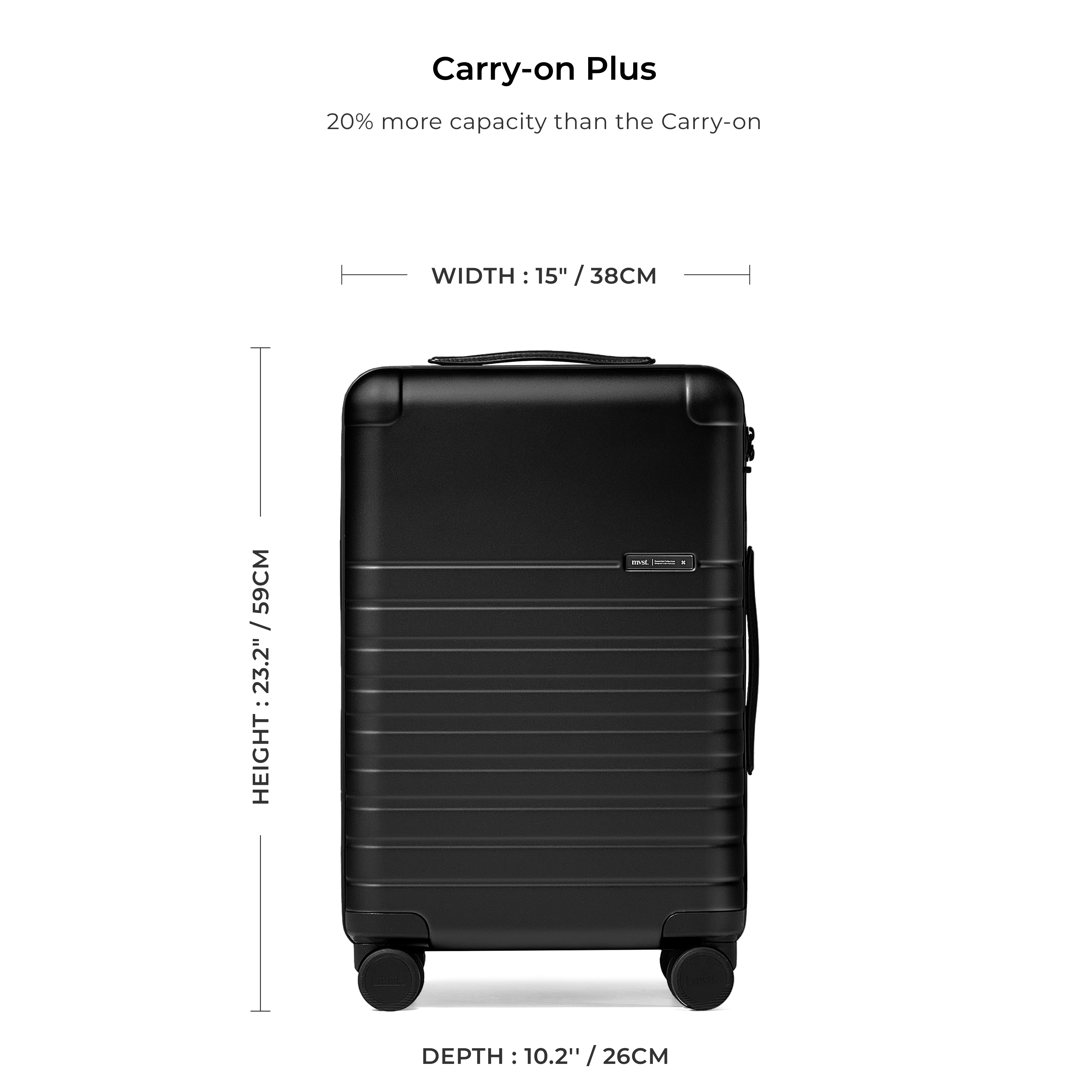 Essential Collection Suitcase Matte Black MVST#size_Carry-On Plus